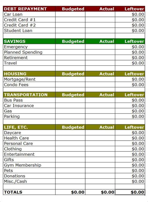 Household Budget Template Excel Ideas House Plans 172869