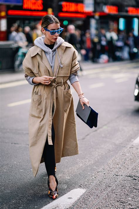 on a cooler day layer it over a hoodie fall fashion coats fashion trench coat outfit