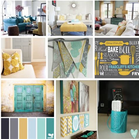 Gray Teal And Yellow Color Scheme Decor Inspiration