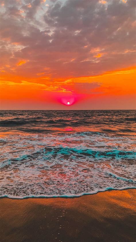 Download Wallpaper 938x1668 Horizon Sunset Sky Foam Surf Iphone 8 7 6s 6 For Parallax Hd In