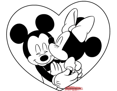 Mickey And Minnie Mouse Kissing Coloring Pages Mickey