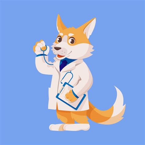 Premium Vector Doctor Dog Cute Cartoon Character