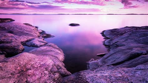 2048x1152 Rocks Pink Scenery Evening Sea 8k 2048x1152 Resolution Hd 4k