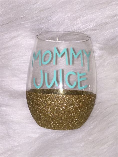 Mommy Juice Glass Mommy Wine Glass Mothers Glass Etsy Mommy Juice Wine Glass Stemless