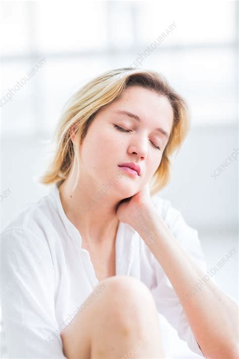 Woman Suffering From Neck Pain Stock Image C0352007 Science