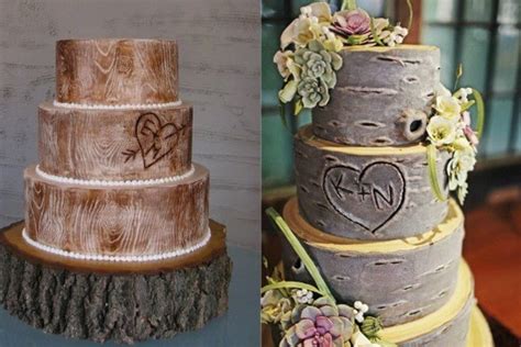 Wedding Cake Of The Day Rustic Wood Wedding Cake