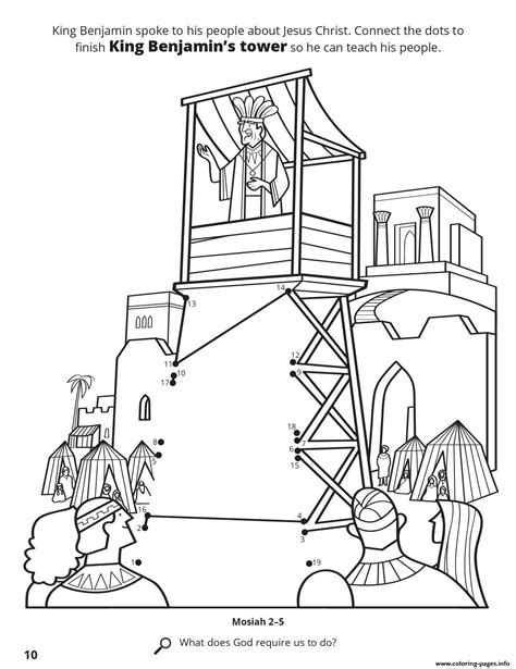 What sets the coloring page apart is the stained glass like. Connect The Dots To Finish King Benjamins Tower Coloring ...