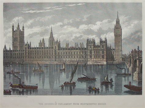 Antique Prints Of Houses Of Parliament London