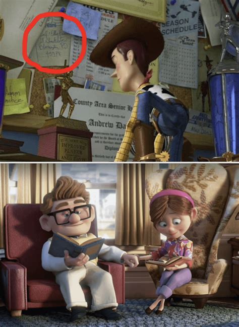 In Toy Story 3 2010 There Is A Postcard From Carl And Ellie From Up