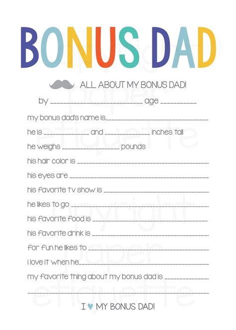 All About My Bonus Dad Step Fathers Day T 5 X 7 Etsy