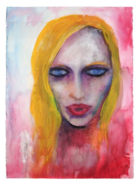 Someone Should Put Hearts Over Her Eyes 30 X 22 Watercolor Marilyn Manson Paintings