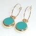 Gold Hoop Earringsdangle Turquoise Earrings Ocean By Inbalmishan