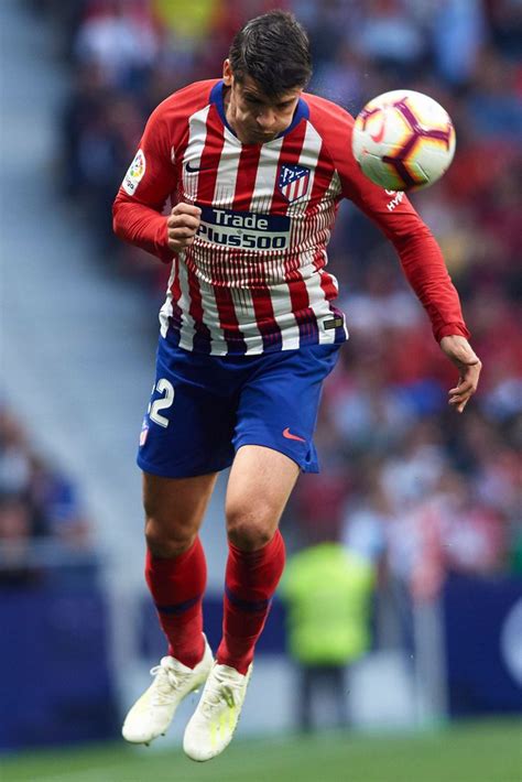 Alvaro Morata of Atletico de Madrid in action during the ...