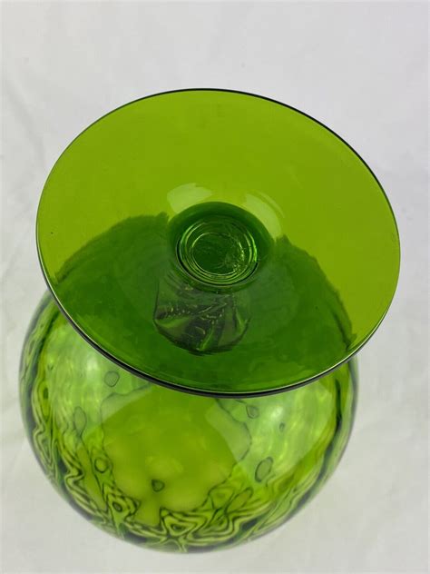 Large Empoli Italian Green Diamond Optic Brandy Glass 1960s 70s Lovely Condition Ebay