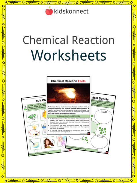 Chemical Reaction Facts And Worksheets For Kids Pdf Resource