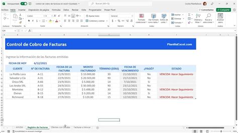 Como Usar La Plantilla De Control De Facturas En Excel Descarga Gratis