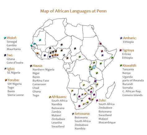 Languages Map The Africa Center