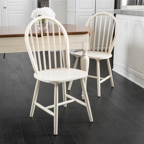 Noble House Countryside High Back White Spindle Dining Chair Set Of 2