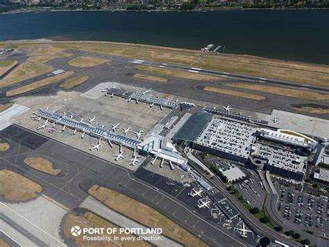 Splendid Aerial View Of Portland International Airport Aerial View
