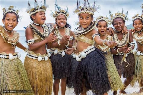 The Children Of Rabi Island Fiji Dance On The Beach As The Tui Tai