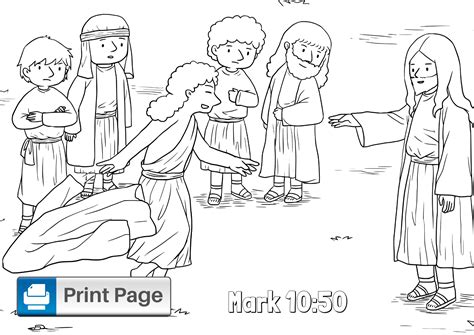 Jesus Heals Bartimaeus Coloring Pages