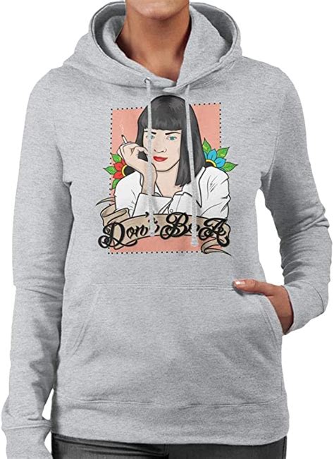 Dont Be A Square Mia Wallace Pulp Fiction Womens Hooded Sweatshirt Amazonde Fashion