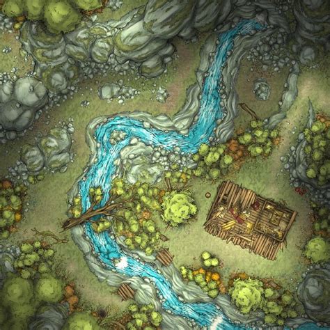 A Ruined Forest Cabin Battlemaps Epic Art Forest Cabin Tabletop Rpg Maps