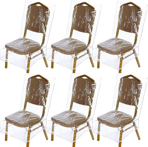 6 Pcs Plastic Chair Covers Protectors With Backrests