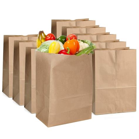 Kraft Brown Paper Bags 100 Pack Brown Paper Grocery Bag Bulk