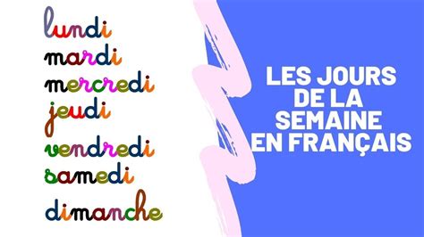 Os Dias Da Semana Em Francês Les Jours De La Semaine Aula Ao Vivo
