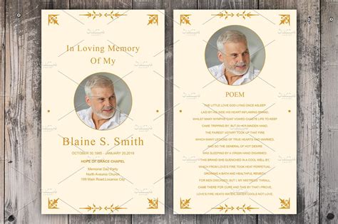 Funeral Prayer Card Template Card Templates Creative Market