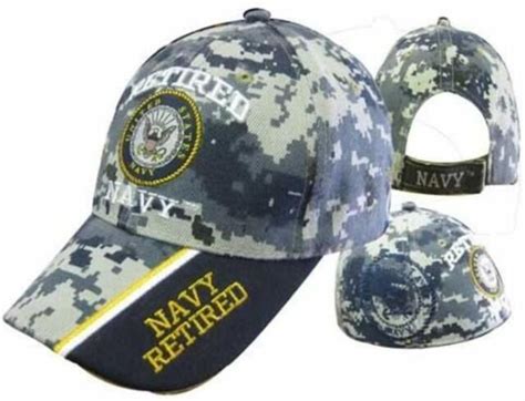 Us Navy Retired Ball Cap Blue Digital Camo Usn Vet Chief Po1 Cpo Scpo