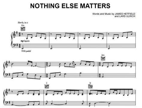 Metallica Nothing Else Matters Free Sheet Music Pdf For Piano Artofit