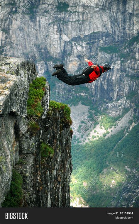 Base Jump Off Cliff Image And Photo Free Trial Bigstock