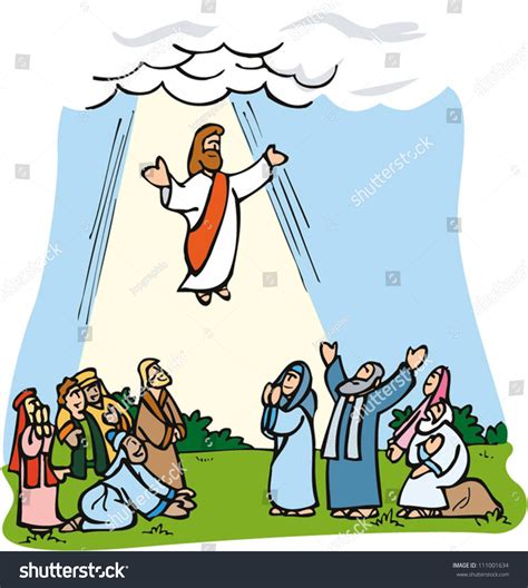 Ascension Jesus He Taken Heaven His Stock Vector 111001634 Shutterstock