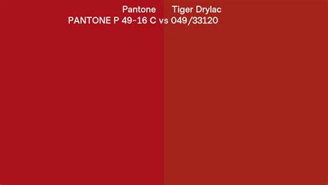 Pantone P C Vs Tiger Drylac Side By Side Comparison
