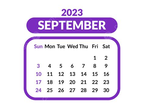 September Calendar 2023 September September Calendar 2023 Png And