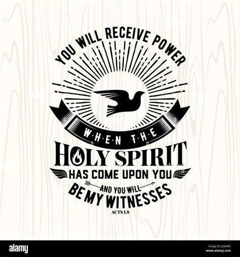 Christian Print You Will Receive Power When The Holy Spirit Stock