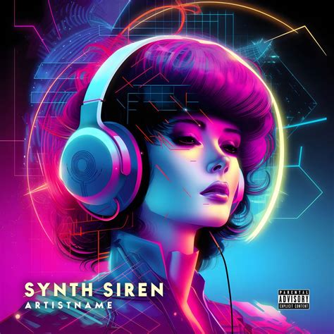 Synth Siren Premade Album Cover Art Buy Cover Artwork