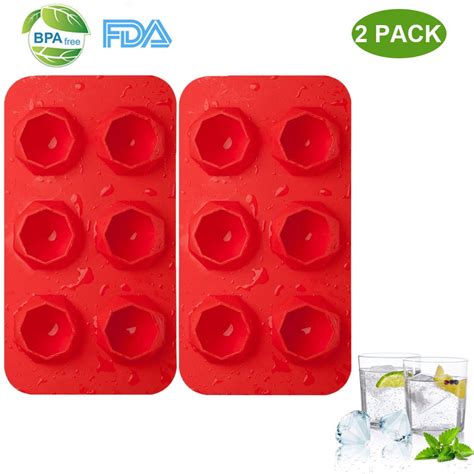 Pack Silicone Ice Cube Trays Bpa Free Ice Cube Molds Easy Release Flexible Fda Approved Trays
