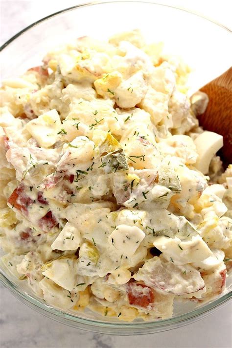 Classic potato salad with a creamy mayonnaise dressing with relish, mustard and celery salt coating potatoes and chopped hard boiled eggs lobster & potato salad from barefoot contessa. Dill Pickle Potato Salad Recipe - a creamy potato salad ...