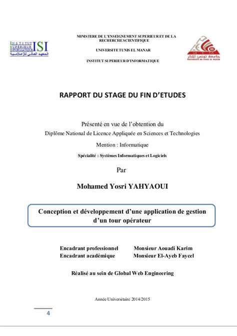 Exemple De Rapport De Stage Pdf Bts Financial Report Images And