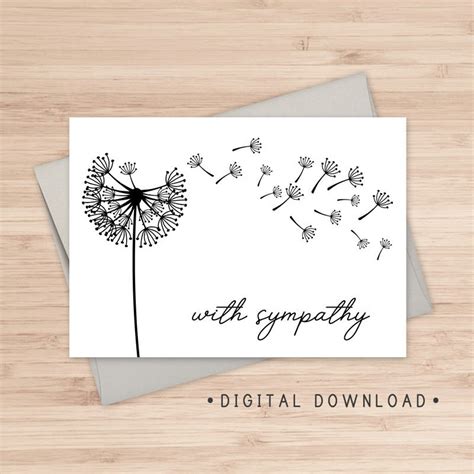 With Sympathy Printable Card Instant Download Pdf Card Etsy