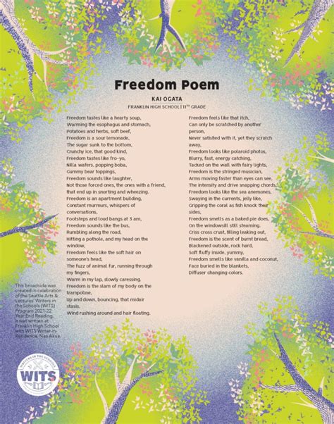 Seattle Arts And Lectures Freedom Poem By Wits Student Kai Ogata