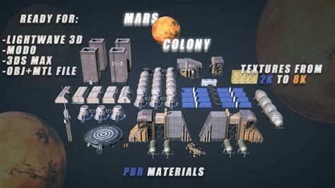 Mars Colony Kitbash 3d Models Free 3d Sample 4k Ready To Download