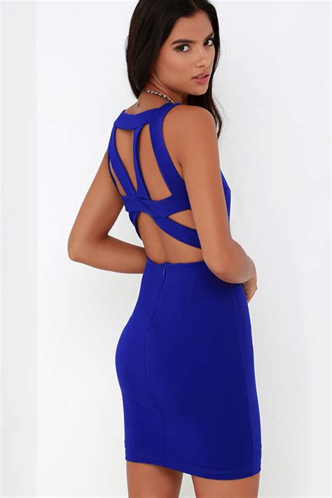 Sexy Royal Blue Dress Bodycon Dress Strappy Dress 5600 Lulus