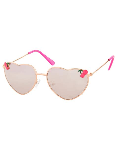 Cherry Heart Aviator Sunglasses Girls Sunglasses Accessorize Uk