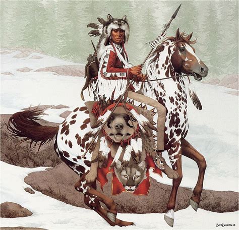 Native American On Horseback ~ Bev Doolittle Artist Native American