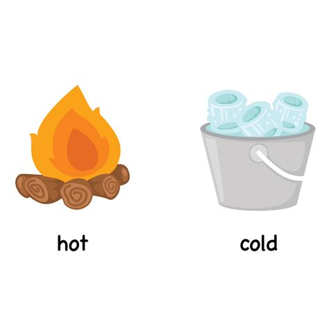 Opposite Words Hot And Cold Vector Illustration 2494679 Vector Art At