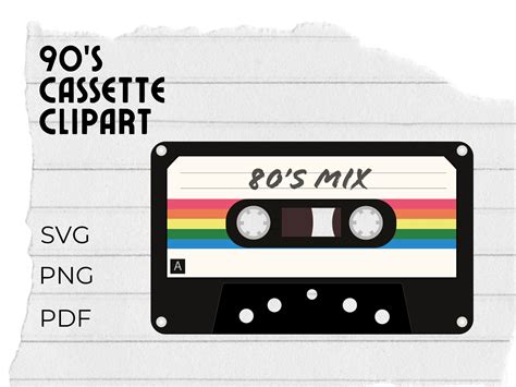 Cassette Tape Svg Png Clipart Files Retro Vintage 80s And 90s Etsy